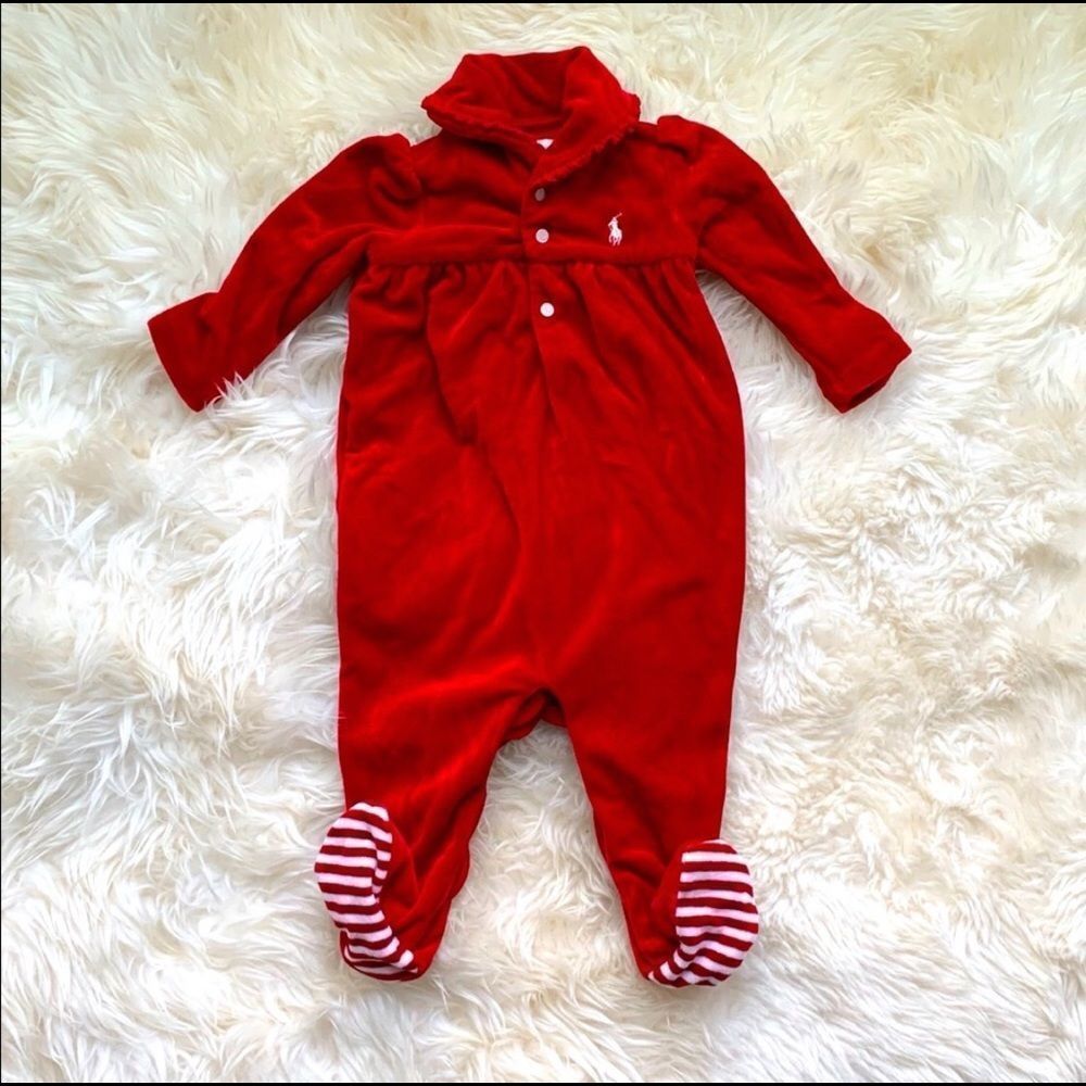 Ralph Lauren Vintage Velvet Christmas Onesie